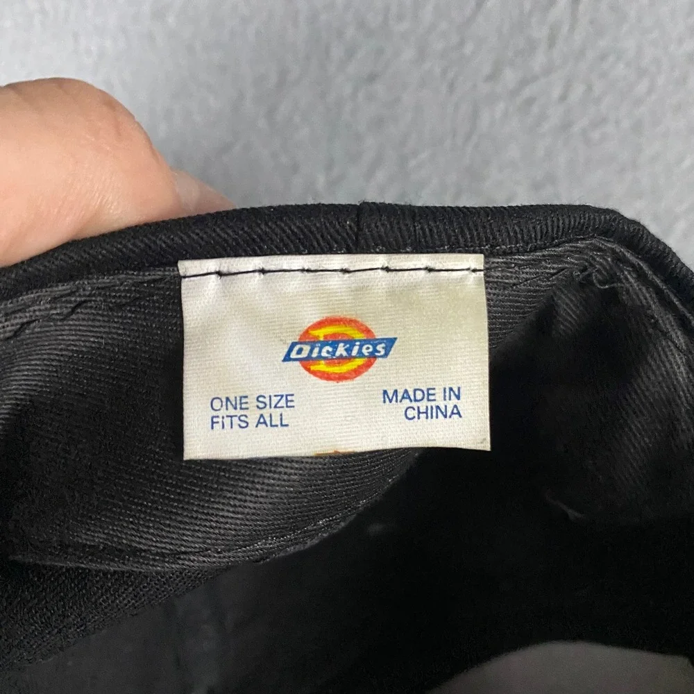 Dickies Black Snapback Hat Horseshoe Logo Embroidered Workwear Cap OSFA